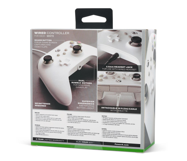 PowerA XS/PC Pad przewodowy - biały 1519365-01 - 1081422 - zdjęcie 10
